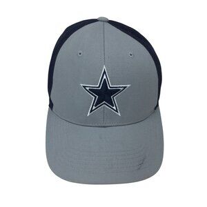 Dallas Cowboys Authentic Mens L/XL Fitted Baseball Cap Flex Navy & Gray